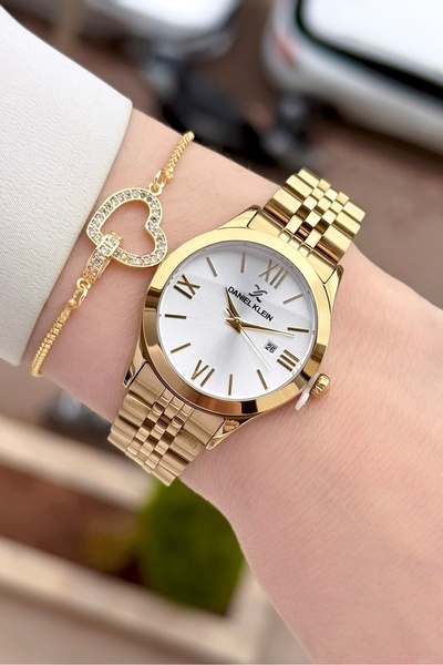 Daniel Klein Gold Color 32 mm 2 Year Warranty Women's Wristwatch
