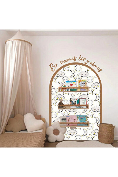 Sosyotab Çocuk Bebek Odası Duvar Sticker Seti | Çerçeveli Bir Varmış Yazısı |...