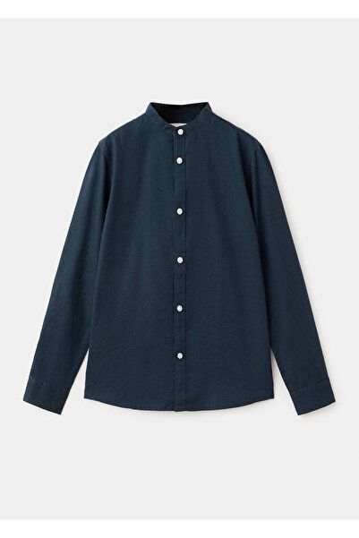 MANGO Kids Keten karışımlı gömlek