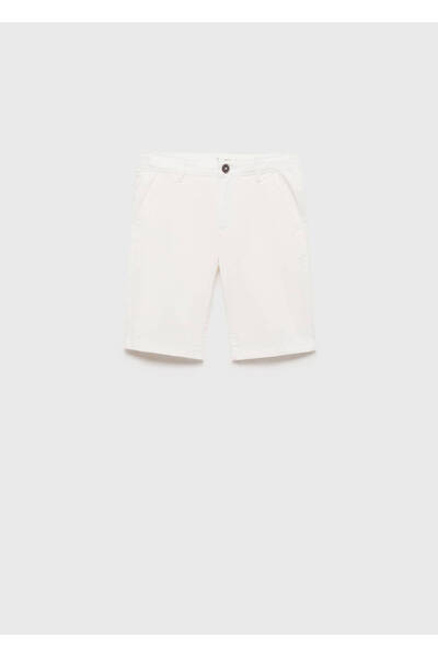 MANGO Kids Dar kesim chino pamuklu bermuda şort