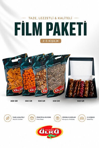 ÜLKÜ KURUYEMİŞ Premium Film Keyfi Paketi (1,9 KG) Karışık Kuruyemiş Soslu Fıs...