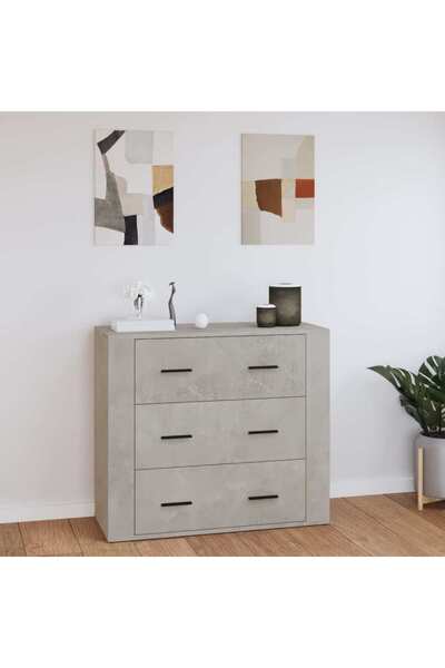 Concept Servantă, gri beton, 80x33x70 cm, lemn prelucrat