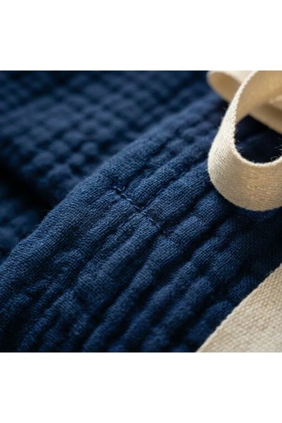Bej Home Navy Blue Colored 4 Layer Muslin 100% Cotton Single Bedspread/Bed Sheet 180X240 cm