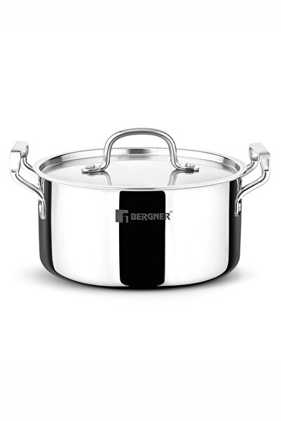 Bergner Tripro 20cm 2.4L Tri-Ply Stainless Steel Casserole Biryani Handi with...