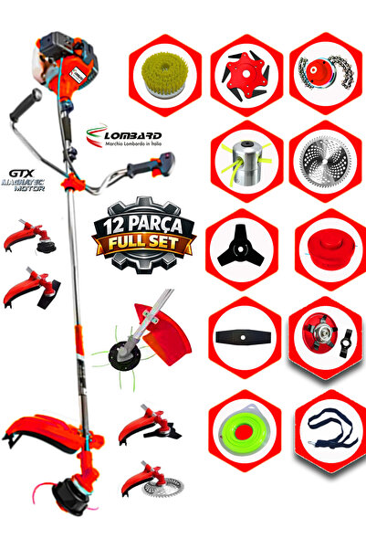 Italia V12 Motor New 8 In 1 FULL Set Side Type Gasoline Engine Weed Shrub Scythe Grass Machine 3.2 HP