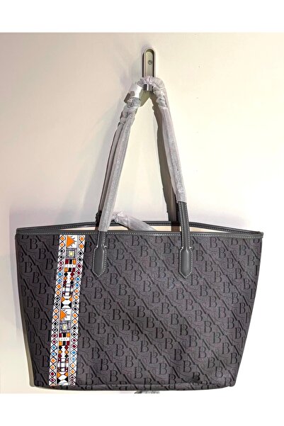 Nbag NB grey tote bag - نقش القط العسيري