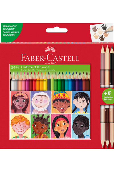 Faber Castell Creioane colorate Faber-Castell 24 + 3 bicolore din piele
