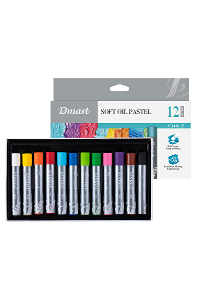 DMAST PROFESSIONAL OIL PASTEL PENCILS 12 COLORS BY PEBEO