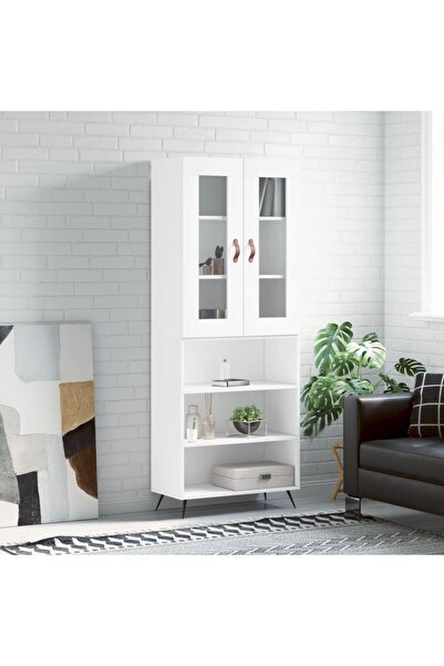 Concept Dulap înalt, alb, 69,5x34x180 cm, lemn compozit