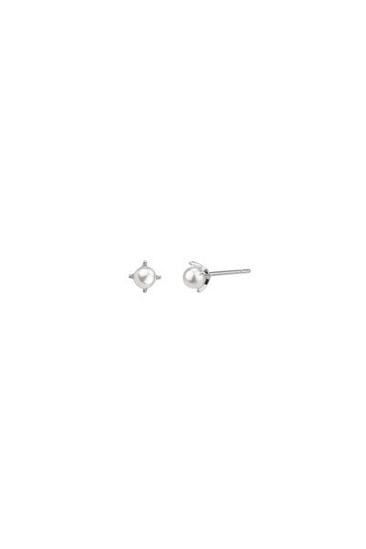 Lisa&Co. Cercei Argint Simple White M Argint placat cu rodiu / Shellpearls