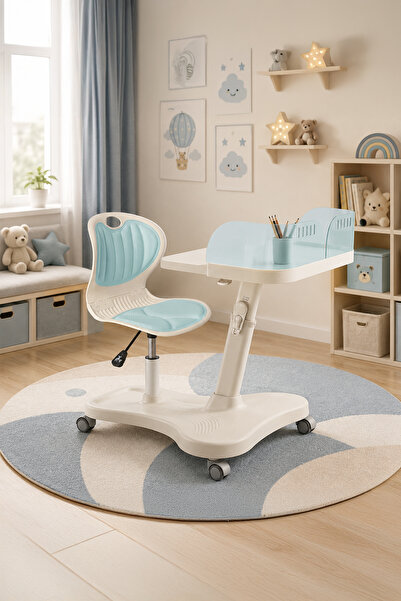 ErgoKids Bonny Mobil Çocuk Çalışma Masası ve Sandalye Seti