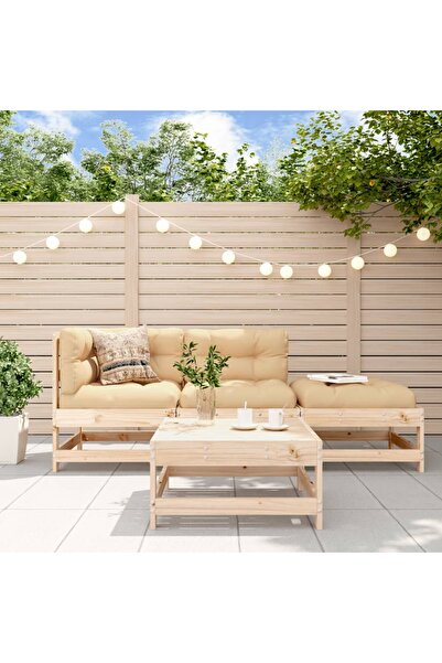 Concept Set mobilier de grădină cu perne, 4 piese, lemn masiv