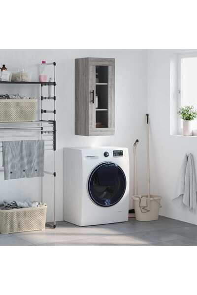Concept Dulap montat pe perete, gri sonoma, 34,5x34x90 cm