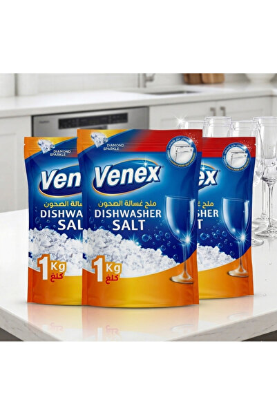 Venex ملح غسالة الأطباق 1 كجم يساعد على منع تكون الترسبات الكلسية عدد 3