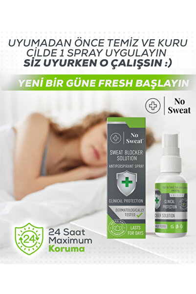 No Sweat Terleme Önleyici Antiperspirant Spray-iz Bırakmaz-gün Boyu Kuruluk-el,ayak Ve Koltuk Altı 50 Ml
