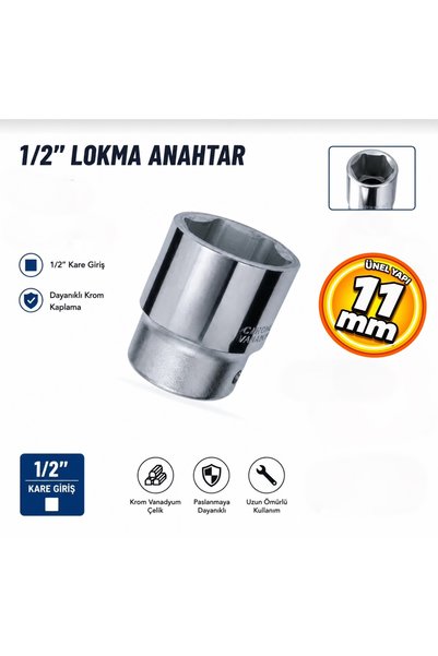 BEMA TOOLS 1/2'' Altı Köşe Lokma Anahtar 11 mm