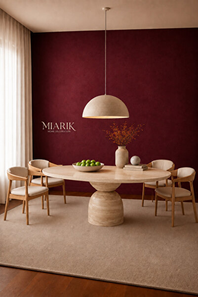 MIARIK DESIGN & DEKORASYON Belly-Traverten Mermer Serbest Şekil Bulut Yemek M...