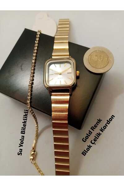 Brality Vintage Trend Fashion Design, Women's Wristwatch, Gold Color Case, Si...