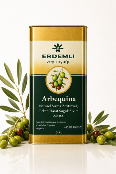 ErdemliArbequina Zeytinyağı İspanya Arbequina Erken Hasat Soğuk Sıkım Zeytinyağı