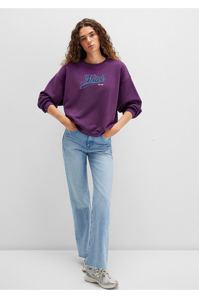 Mavi Logo Baskılı Mor Sweatshirt 1S10419-70679