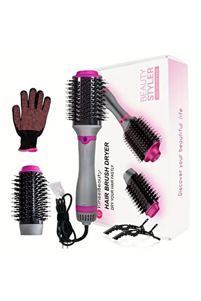 KINSEI BEAUTY فرشاة هواء ساخن 2 في 1 تعمل بالأيونات السالبة بقوة 1200 واط وفر...