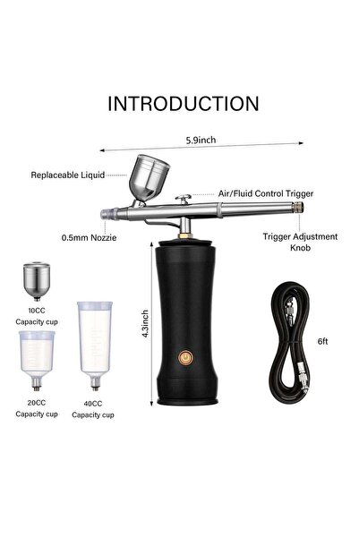 Arabest Cordless Airbrush Kit with Compressor, Trigger Type Handheld for Cake...