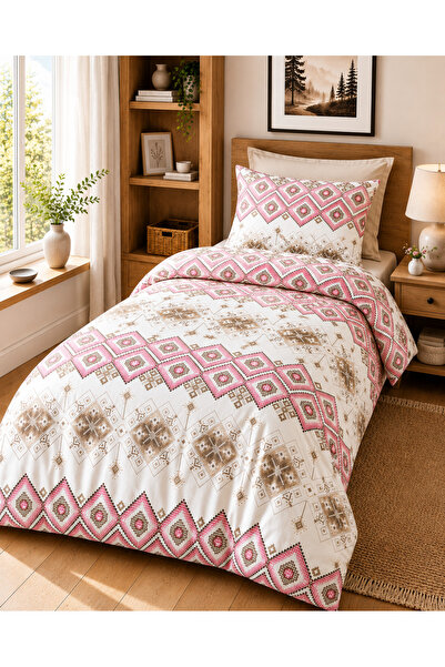 Fabeteks Kara Şekiller Delux 80% Cotton Single Duvet Cover Set (Without Sheets)