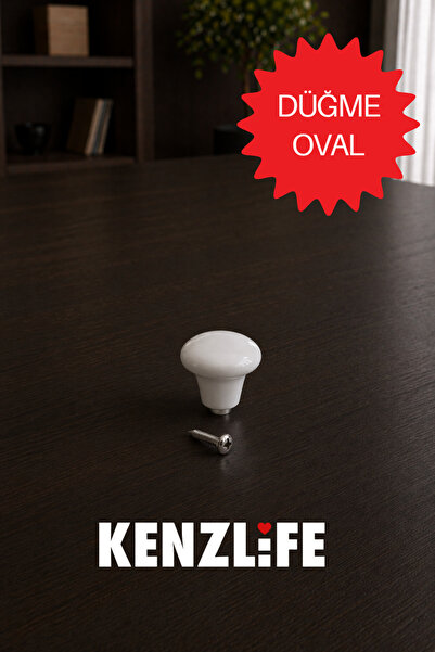 Kenzlife mobilya kulpu düğme kulp beyaz plastik dolap kulbu 01 adet kulp vida...