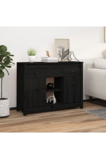 Concept Servantă, negru, 100x35x74,5 cm, lemn masiv de pin