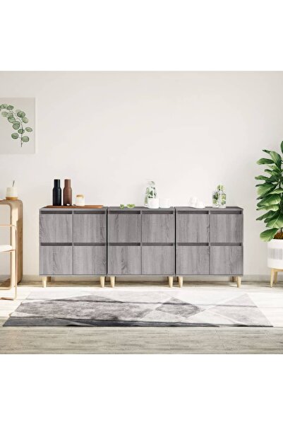 Concept Servante, 3 buc, sonoma gri, 60x35x70 cm, lemn prelucrat