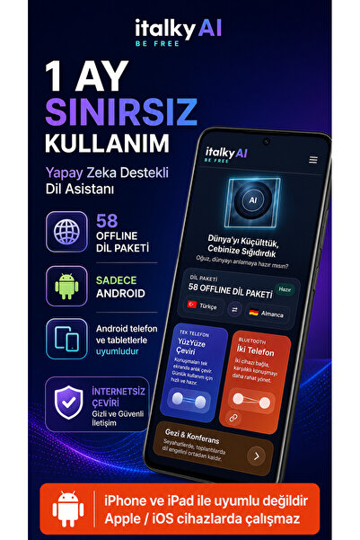 italky italkyAI Sadece Android 1 Ay Sınırsız Translate /Yabancı Dil Asistanı ...
