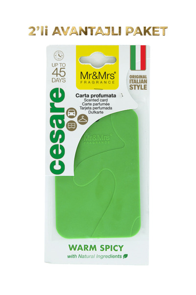Mr&Mrs Fragrance Cesare Kart - Oto Araç Kokusu, Asma Kart Kokusu - Warm Spicy