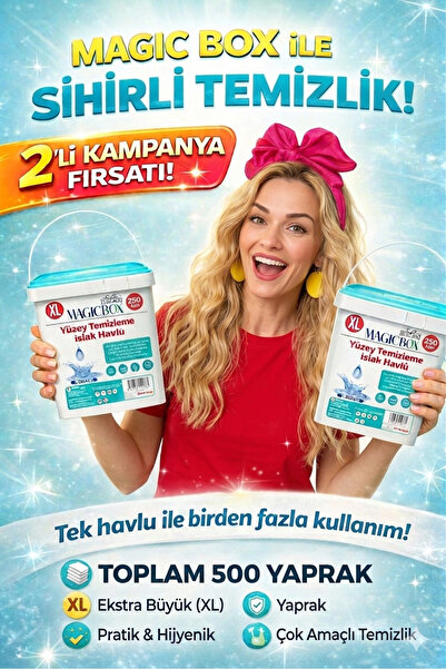 2'li Avantajlı Paket Yüzey Temizleme Havlusu 500 Yaprak