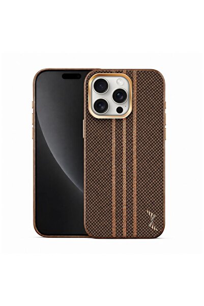 Zebana Apple iPhone 14 Pro Max Uyumlu Kılıf Goldrix Karbon Fiber M-Safe Kılıf...