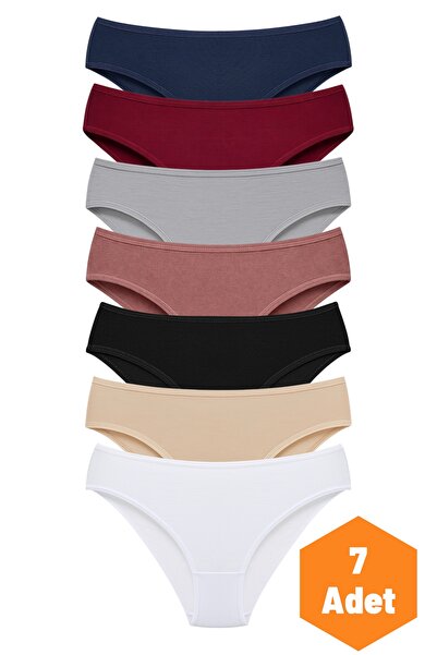 Women's 7-pack Bikini Briefs Cotton Lycra Stretchy Soft Fabric Slip Panties