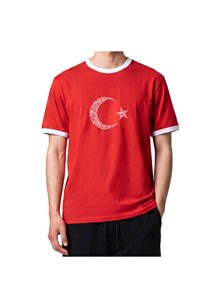 Sportive Türkiye Baskılı Çocuk Kırmızı Günlük Stil T-Shirt 26DU0004-KRM