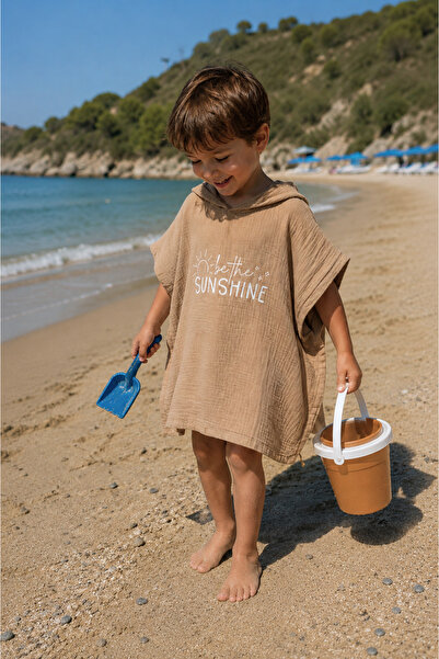 FURYATEX 100% Cotton Muslin Children's Poncho |   Hooded Sea Pool Beach Ponch...