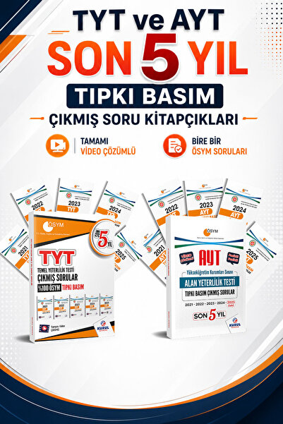 Kurul Yayıncılık 2026 TYT ve AYT Son 5 Yıl ÖSYM Çıkmış Sorular Seti Tıpkı Bas...