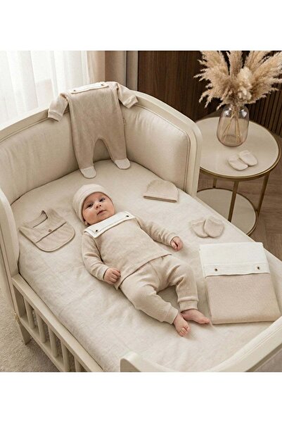 ZEYNUKO Baby Boy Ribbed 100% Cotton 0-3 Months 7-Piece Newborn Hospital Take-...