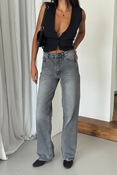 XRAY JEANS Γυναικείο φαρδύ παντελόνι A.Γκρι Palazzo Jeans