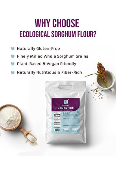 Ecological Gluten-Free Sorghum Flour, 2.5 Kg | Bulk Natural Flour | Gluten-Free & High Fiber