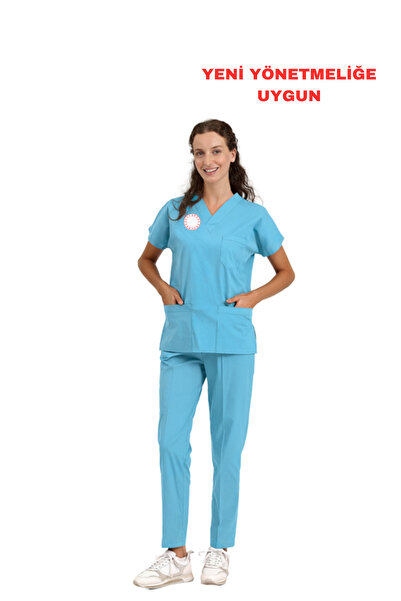 Brl Üniforma Alaska Mavi Hekim Forması Likralı Scrubs Unisex Takım - Yeni Yön...