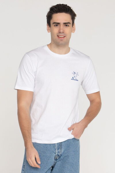 Jack & Jones Erkek Gögüs Logo Baskili %100 Pamuk Tisört - Walk