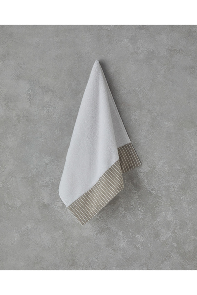 English Home White Natural Striped Feather Waxed Face Pool 50X90 cm