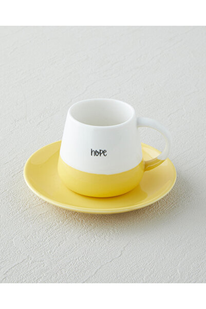 English Home Mood Cups New Bone China 8 Parça 4 Kişilik Kahve Fincan Takımı 90 ml Renkli