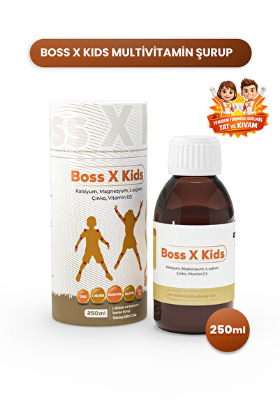 ASKO Boss X Kids - Kalsiyum, Magnezyum, L-Arjinin, Çinko, Vitamin D3 İçeren Ç...