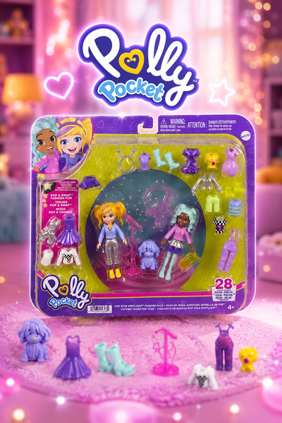 Fayola SET POLLY POCKET 2 PĂPUȘI ȘI ACCESORII 28 PIESE