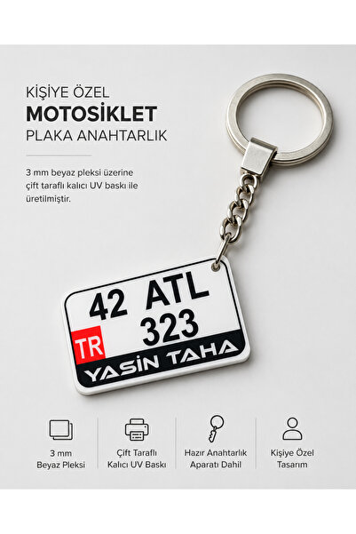 karbonsoft Kişiye Özel Pleksi Motorsiklet Plaka  Anahtarlık