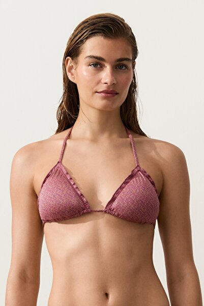 Oysho Metalik iplikli üçgen bikini