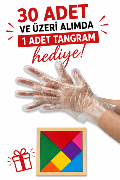 Palo Santo 30 ve üzeri TANGRAM HEDİYELİ Kullan At Şeffaf Eldiven 1 Adet